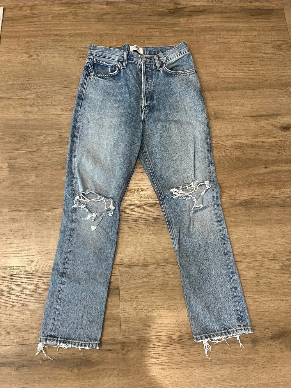 Agolde Riley High Rise Straight Crop 100% Organic Cotton Womens 25